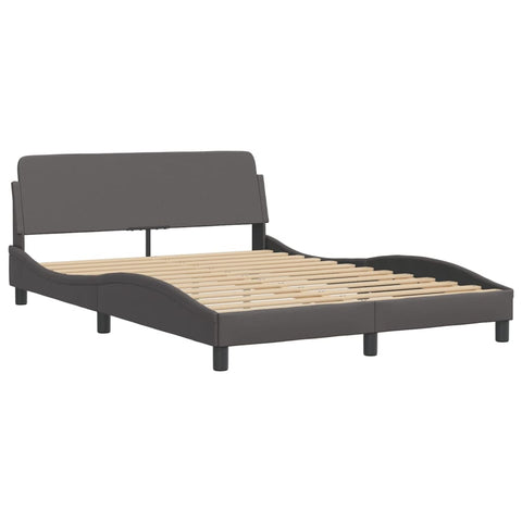 vidaXL Bed Frame with LED without Mattress "Hvar" Grey 140x200 cm