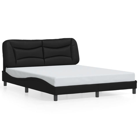 vidaXL Bed Frame with LED without Mattress "Hvar" Black 160x200 cm