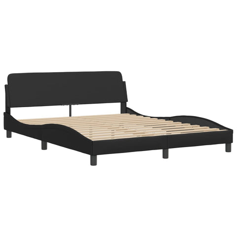 vidaXL Bed Frame with LED without Mattress "Hvar" Black 160x200 cm