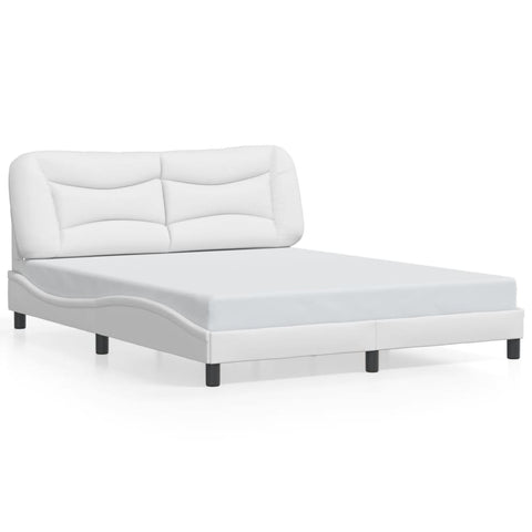 vidaXL Bed Frame with LED without Mattress "Hvar" White 160x200 cm