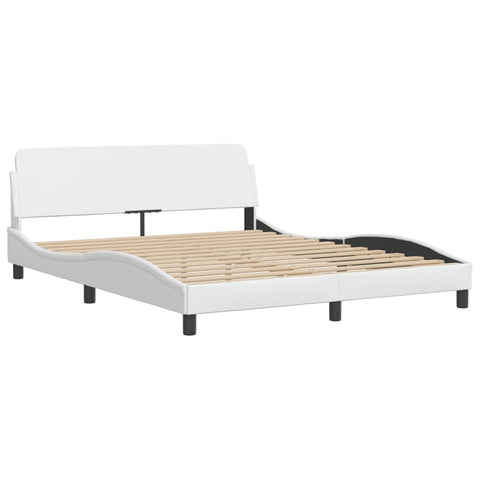 vidaXL Bed Frame with LED without Mattress "Hvar" White 160x200 cm