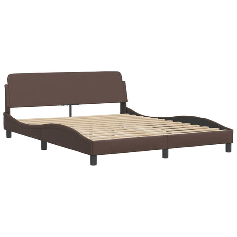 vidaXL Bed Frame with LED without Mattress "Hvar" Brown 160x200 cm