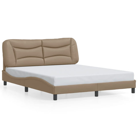 vidaXL Bed Frame with LED without Mattress Cappuccino 160x200 cm