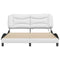 vidaXL Bed Frame with LED without Mattress White and Black 160x200 cm
