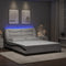 vidaXL Bed Frame with LED without Mattress White and Black 160x200 cm