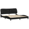 vidaXL Bed Frame with LED without Mattress "Hvar" Black 180x200 cm Super King