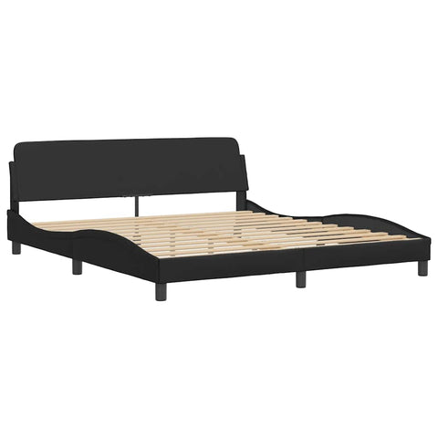 vidaXL Bed Frame with LED without Mattress "Hvar" Black 180x200 cm Super King