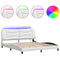 vidaXL Bed Frame with LED without Mattress "Hvar" White 180x200 cm Super King