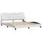 vidaXL Bed Frame with LED without Mattress "Hvar" White 180x200 cm Super King