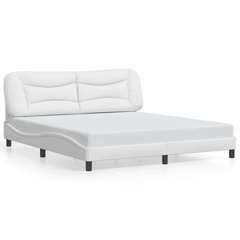 vidaXL Bed Frame with LED without Mattress "Hvar" White 180x200 cm Super King