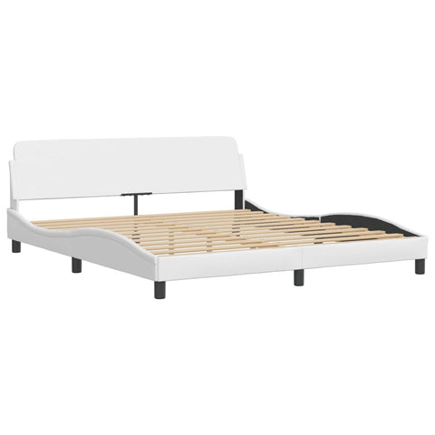 vidaXL Bed Frame with LED without Mattress "Hvar" White 180x200 cm Super King