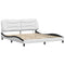 vidaXL Bed Frame with LED without Mattress "Hvar" White and Black 180x200 cm