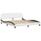 vidaXL Bed Frame with LED without Mattress "Hvar" White and Black 180x200 cm