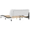 vidaXL Bed Frame with LED without Mattress "Hvar" White and Black 180x200 cm
