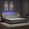 vidaXL Bed Frame with LED without Mattress "Hvar" White and Black 180x200 cm