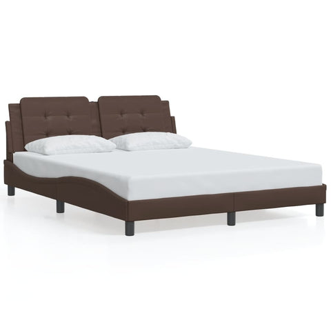 vidaXL Bed Frame with LED without Mattress Brown 160x200 cm
