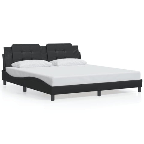 vidaXL Bed Frame with LED without Mattress "Zadar" Black 180x200 cm Super King