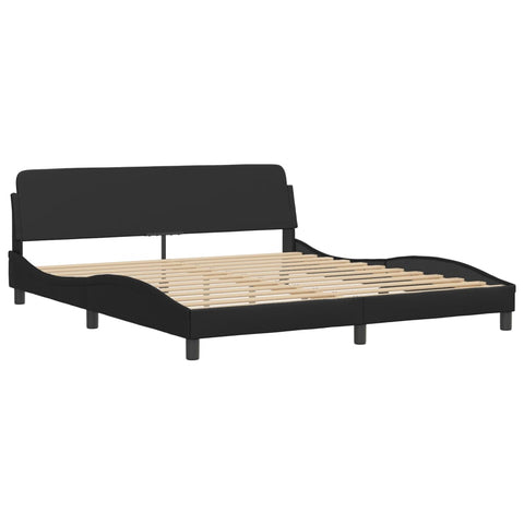 vidaXL Bed Frame with LED without Mattress "Zadar" Black 180x200 cm Super King