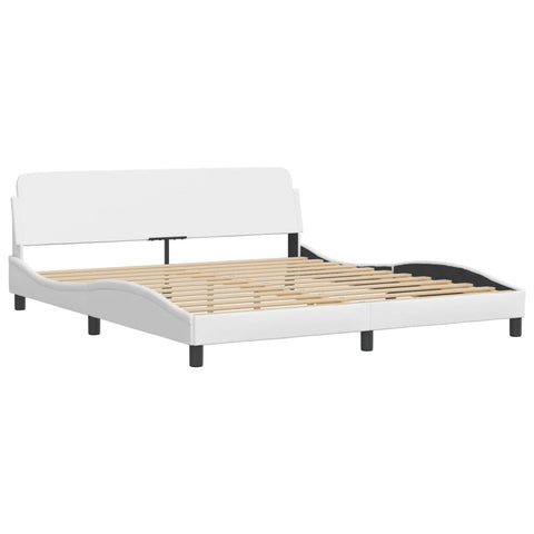 vidaXL Bed Frame with LED without Mattress "Zadar" White 180x200 cm Super King