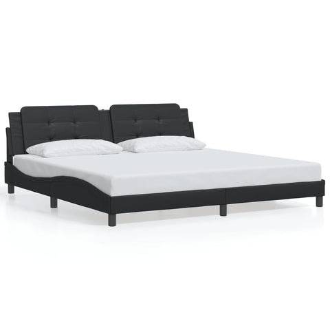 vidaXL Bed Frame with LED without Mattress "Zadar" Black 200x200 cm
