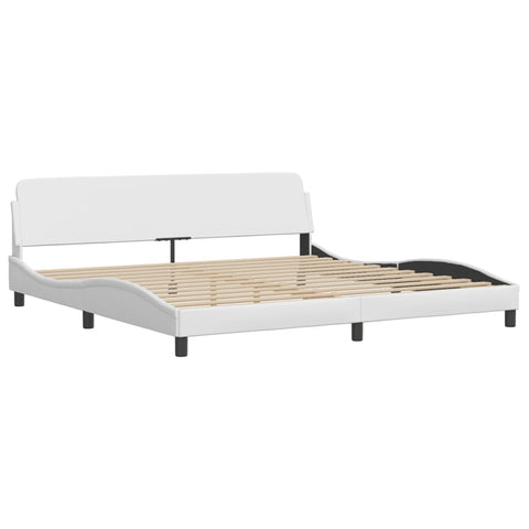vidaXL Bed Frame with LED without Mattress "Zadar" White 200x200 cm