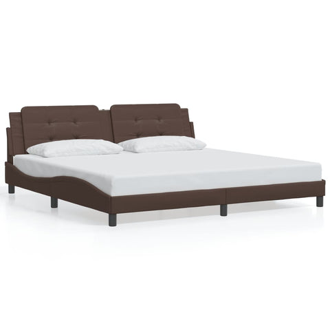 vidaXL Bed Frame with LED without Mattress "Zadar" Brown 200x200 cm