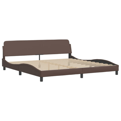 vidaXL Bed Frame with LED without Mattress "Zadar" Brown 200x200 cm