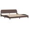vidaXL Bed Frame with LED without Mattress "Zadar" Brown 200x200 cm