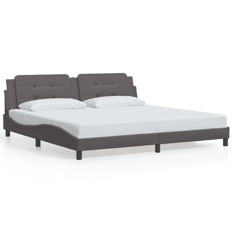 vidaXL Bed Frame with LED without Mattress "Zadar" Grey 200x200 cm