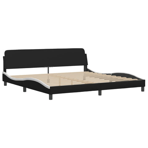 vidaXL Bed Frame with LED without Mattress "Zadar" Black and White 200x200 cm