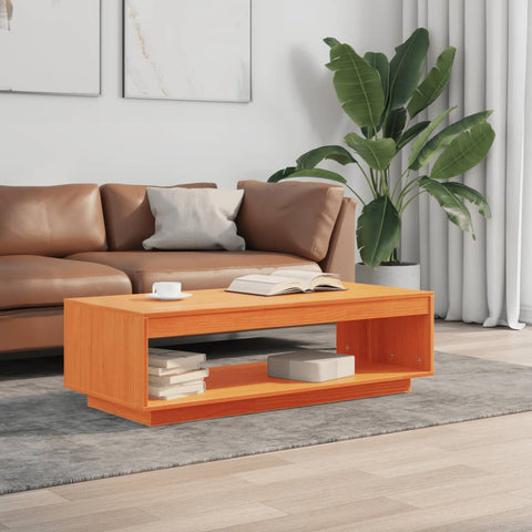 vidaXL Coffee Table Wax Brown 110x50x33.5 cm Solid Wood Pine