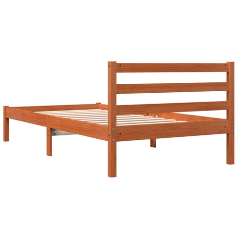 vidaXL Bed Frame without Mattress Wax Brown 90x190 cm Single Solid Wood Pine