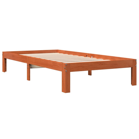 vidaXL Bed Frame without Mattress Wax Brown 90x200 cm Solid Wood Pine