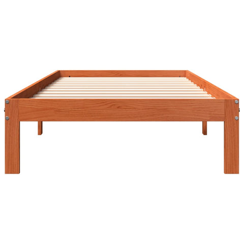 vidaXL Bed Frame without Mattress Wax Brown 90x200 cm Solid Wood Pine