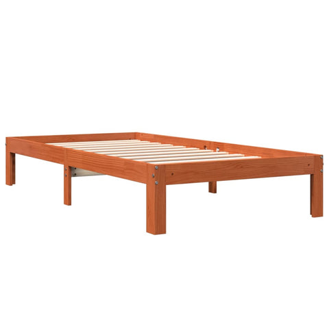vidaXL Bed Frame without Mattress Wax Brown 90x200 cm Solid Wood Pine