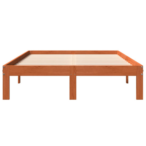 vidaXL Bed Frame without Mattress Wax Brown 140x200 cm Solid Wood Pine
