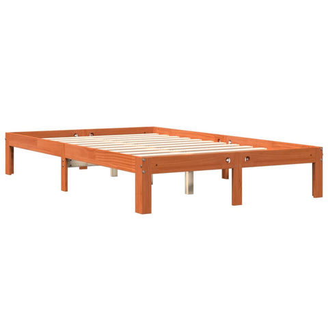 vidaXL Bed Frame without Mattress Wax Brown 140x200 cm Solid Wood Pine