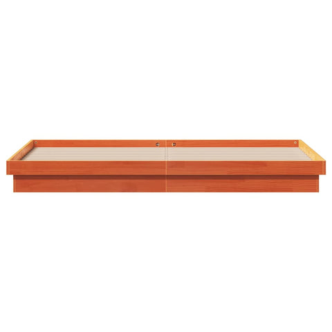 vidaXL LED Bed Frame without Mattress Wax Brown 180x200 cm Super King Solid Wood