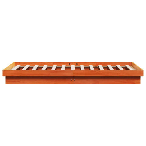 vidaXL LED Bed Frame without Mattress Wax Brown 180x200 cm Super King Solid Wood