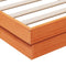 vidaXL LED Bed Frame without Mattress Wax Brown 200x200 cm Solid Wood