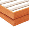 vidaXL LED Bed Frame without Mattress Wax Brown 90x190 cm Single Solid Wood