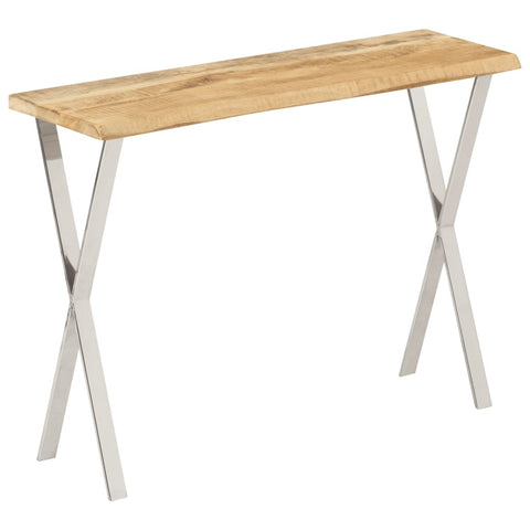 vidaXL Console Table with Live Edge 105x33x76 cm Solid Wood Mango