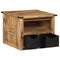 vidaXL Coffee Table with Drawers 50x50x40 cm Solid Wood Mango