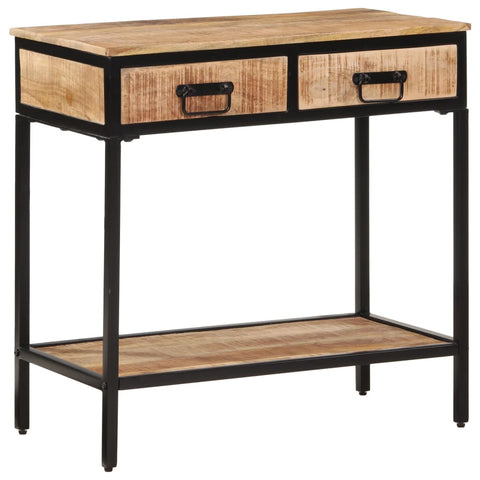 vidaXL Console Table 70x35x70 cm Solid Rough Wood Mango