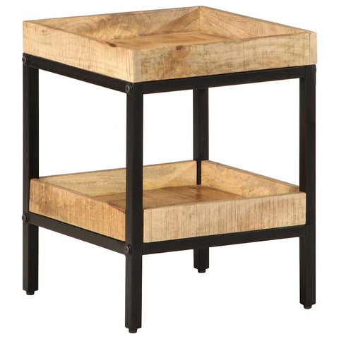 vidaXL Side Table with Shelf Brown 35 x 35 x 45 cm Solid Mango Wood