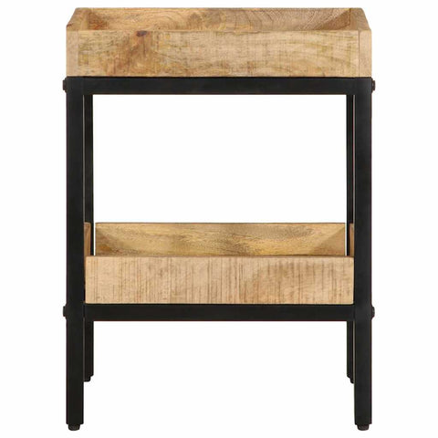 vidaXL Side Table with Shelf Brown 35 x 35 x 45 cm Solid Mango Wood
