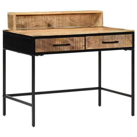 vidaXL Console Table 100x55x75 cm Solid Rough Wood Mango