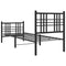 vidaXL Metal Bed Frame without Mattress with Footboard Black 75x190cm