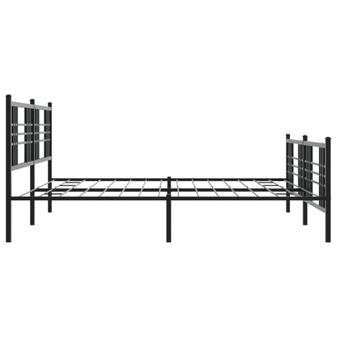 vidaXL Metal Bed Frame without Mattress with Footboard Black 200x200cm