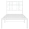 vidaXL Metal Bed Frame without Mattress with Headboard White 80x200cm